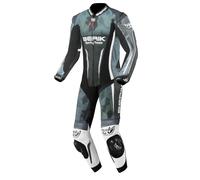 Berik Camo Track perforated One Piece Motorcycle Leather Suit, white-green, size 54 for Men