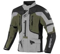 Berik Dakota waterproof 3in1 Motorcycle Textile Jacket, black/grey/green, size 48