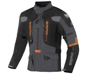 Berik Dakota waterproof 3in1 Motorcycle Textile Jacket, black-grey-orange, size 56 for Men
