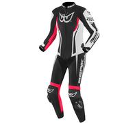 Berik Monza Ladies One Piece Motorcycle Leather Suit, black/white/pink, size 46