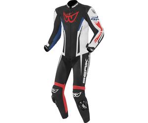 Berik Monza One Piece Motorcycle Leather Suit, black-white-red-blue, size 56 for Men
