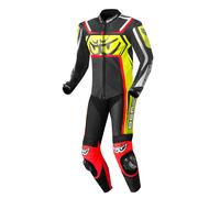 Berik Race-Tech One Piece Motorcycle Leather Suit, black/red/yellow, size 56