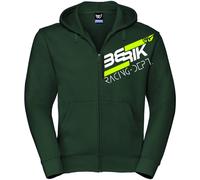 Berik Racing Zip Hoodie, white-green, size L for Men