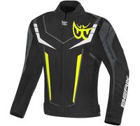 Berik Radic Evo Plus Waterproof Motorcycle Textile Jacket, black-grey-white-yellow, size 56 for Men