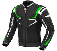 Berik Radic Motorcycle Leather / Textile Jacket, black/green/white, size 50