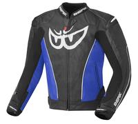Berik Street Motorcycle Leather Jacket, black-blue, size 48 for Men