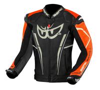 Berik Street Pro Evo Motorcycle Leather Jacket, black-orange, size 56 for Men