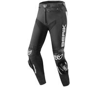 Berik Track Leather Pants, black/white, size 54
