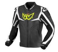 Berik Wild Chase Motorcycle Leather Jacket, black-white, size 50 for Men