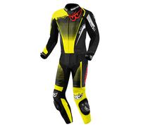 Berik XR-Ace Evo perforated 2-Piece Motorcycle Leather Suit, black-red-yellow, size 56 for Men