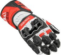 Berik Yokoto Motorcycle Gloves, black/neon red/white, size L