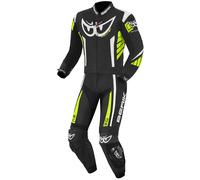 Berik Zakura Two Piece Motorcycle Leather Suit, black/white/yellow, size 56