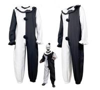Berimaterry Adult Kids Terrifier Art the Clown Costumes Halloween Scary Killer Clown Jumpsuit Outfits Halloween Carnival Horror Suit Set