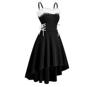 Berimaterry Christmas Costumes for Women Mrs Santa Claus Costume Elegant Off Shoulder Sweetie Christmas Fancy Dress Outfit Irregular Hem Swing Dress Fashion Dress Cosplay Night Club
