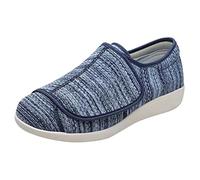 Berimaterry Diabetic Shoes Women Men Extra Wide Seniors Orthopaedic Slippers with Velcro Fastening for Swollen Feet Orthopaedic Walk for Painless Feet, blue, 5 UK