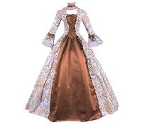 Berimaterry Gothic Dresses for Women UK Retro Vintage Court Masquerade Dress Rococo Baroque Marie Antoinette Ball Dresses Medieval Vintage Tea Party Prom Dress Victorian Costumes Gold