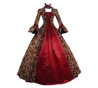 Berimaterry Gothic Dresses for Women UK Retro Vintage Court Masquerade Dress Rococo Baroque Marie Antoinette Ball Dresses Medieval Vintage Tea Party Prom Dress Victorian Costumes Red
