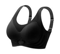 Berimaterry Wireless Push Up Bra for Woman Super Gather Tshirt Bras Anti-Sagging Bra Full Support Bra for Large Breasts Back Smoothing Wireless Bras Black