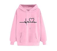 Berimaterry Women Girls Hoodie Cute Anime Print Sweatshirt Drawstring Hooded Sweater Kawaii Pullover Long Sleeve Jumper for Teens
