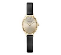 BERING 11020-433 Gold Tone Black Leather Strap Watch - W74267