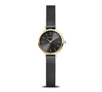 BERING 11022-132 Gold Tone Black Mesh Bracelet Watch - W74275