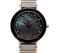 Bering 11429-769 Ceramic Quartz Unisex Blue, Mother of pearl Grey, Rosé gold ...