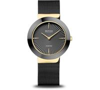 Bering 11435-132 Diamond Ceramic 35mm 5ATM Quartz Unisex Black Gold, Black Me...