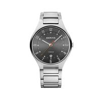 BERING Men Analog Quartz titanium collection Watch with Titan Strap and Sapphire Crystal 11739-772, Silver/Grey, 39