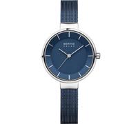 Bering 14631-307 Wristwatch Solar Quartz Unisex Blue Silver 31mm 5 ATM Mesh s...