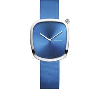 Bering 18034-308 Wristwatch Pebble 34mm 3ATM Quartz Unisex Blue Silver Textil...