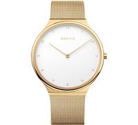 BERING 18440-334 Women's Analogue Quartz Watch with Stainless Steel Strap, Gold/White, 40, Classic