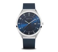 BERING 18740-307 Ultra Slim Blue Milanese Mesh Bracelet Watch - W74142