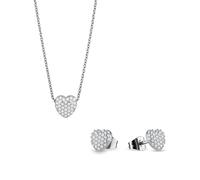 BERING 468-768 Women's Set Necklace and Stud Earrings Heart Zirconia, Einheitsgröße, Stainless Steel, Cubic Zirconia
