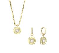 BERING Arctic Flowers Women's Necklace & Earrings Set Gold