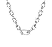 BERING Arctic Pavé Women's Stainless Steel Cubic Zirconia Necklace 45 cm Silver