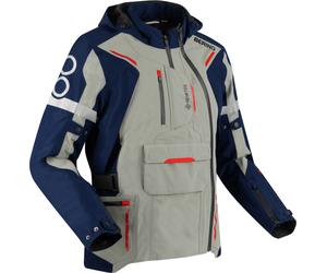 Bering Austral GTX waterproof Motorcycle Textile Jacket, grey/blue/red, size S