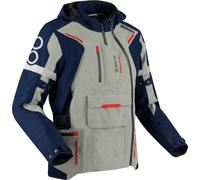 Bering Austral GTX waterproof Motorcycle Textile Jacket, grey-red-blue, size M for Men