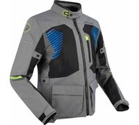 Bering Bakundu waterproof Motorcycle Textile Jacket, black-grey-blue, size S for Men