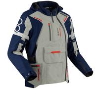 Bering Austral GTX waterproof Motorcycle Textile Jacket, grey-red-blue, size L