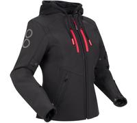 Bering Rotor Softshell waterproof Ladies Motorcycle Textile Jacket, black-red, size 46 for Women