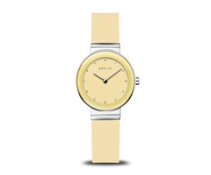 Bering Classic Collection Women's Quartz Watch with Stainless Steel and Sapphire Crystal 3 ATM, Yellow, Bracelet