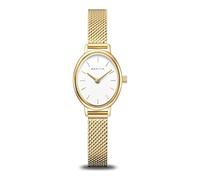 BERING Classic Women's Watch 11020-334 Milanese Gold/White Oval