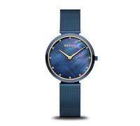 BERING Damen Quarz Uhr | Armbanduhr 32 mm Edelstahlgehäuse und Zifferblatt | Milanaisearmband | Saphierglas | 3 ATM | 18132