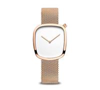 BERING Damen Quarz Uhr | Armbanduhr 34 mm Edelstahlgehäuse und Zifferblatt | Milanaisearmband | Saphierglas | 3 ATM | 18034