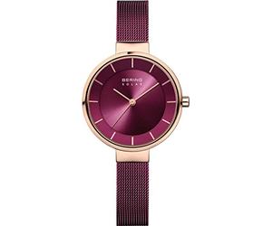 Bering Damen Solar Uhr | Armbanduhr 31 mm Edelstahlgehäuse und Zifferblatt | Milanaisearmband | Saphierglas | 5 ATM | 14631