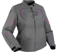 Bering Dundy Queen Size waterproof Ladies Motorcycle Textile Jacket, grey/hotpink, size W-46