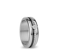 BERING Exchangeable Ring Combination for Women in Silver and Black with the Distinctive Twist and Change System, Rhine