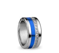 BERING Exchangeable Ring Combination for Women in Silver and Blue with the Distinctive Twist and Change System, Amur