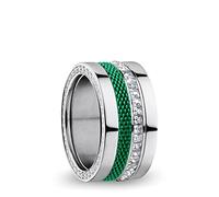 BERING Exchangeable Ring Combination for Women in Silver and Green with the Distinctive Twist and Change System, Ganges