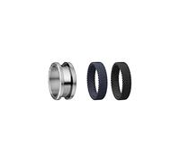 BERING Exchangeable Ring Set for Men in Silver, Black and Blue with the Distinctive Twist and Change System, Symphony Set B